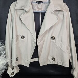 Women's Beige Double-Breasted Jacket